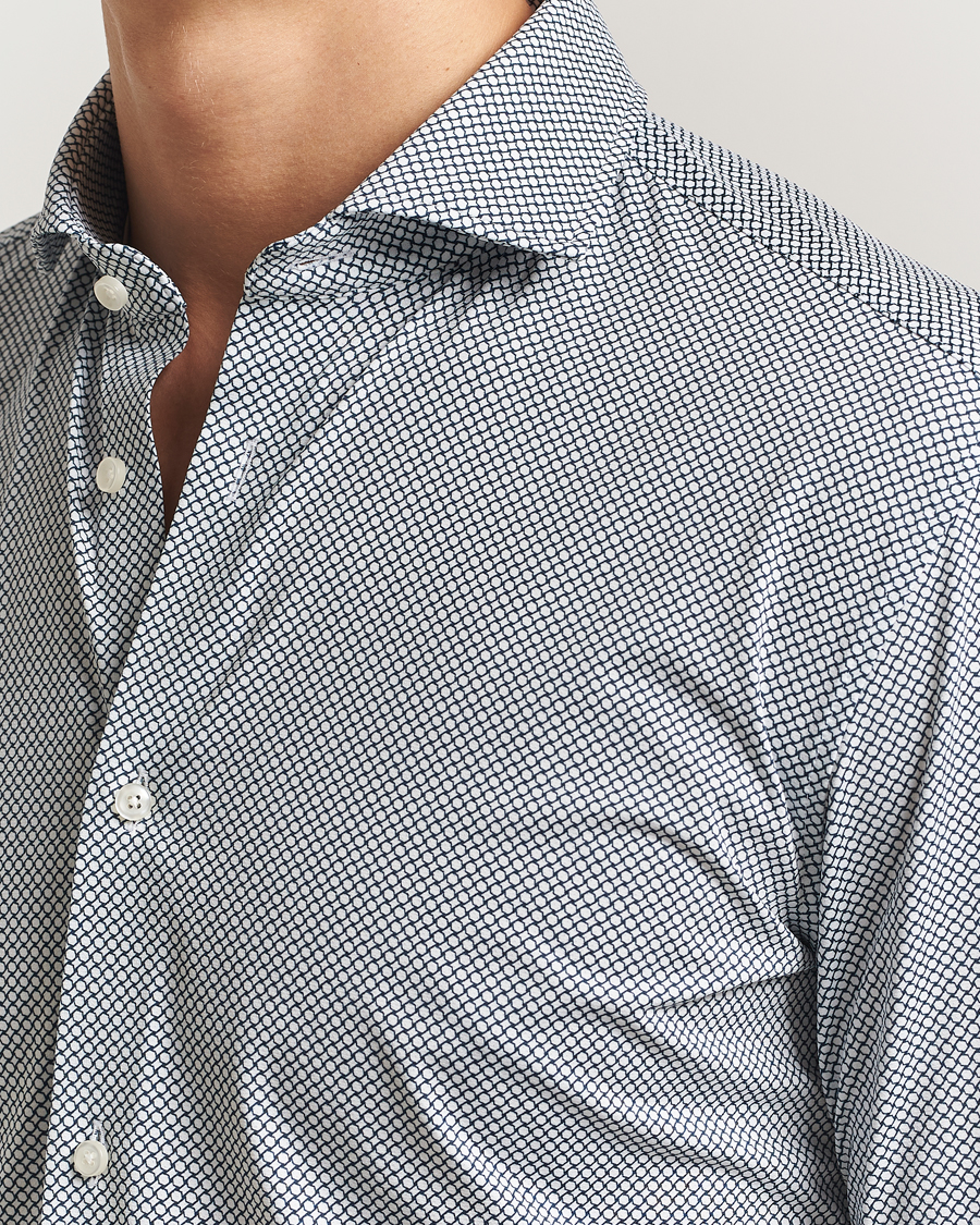 Heren | Overhemden | BOSS BLACK | Hank 4-Way Printed Stretch Shirt Dark Blue