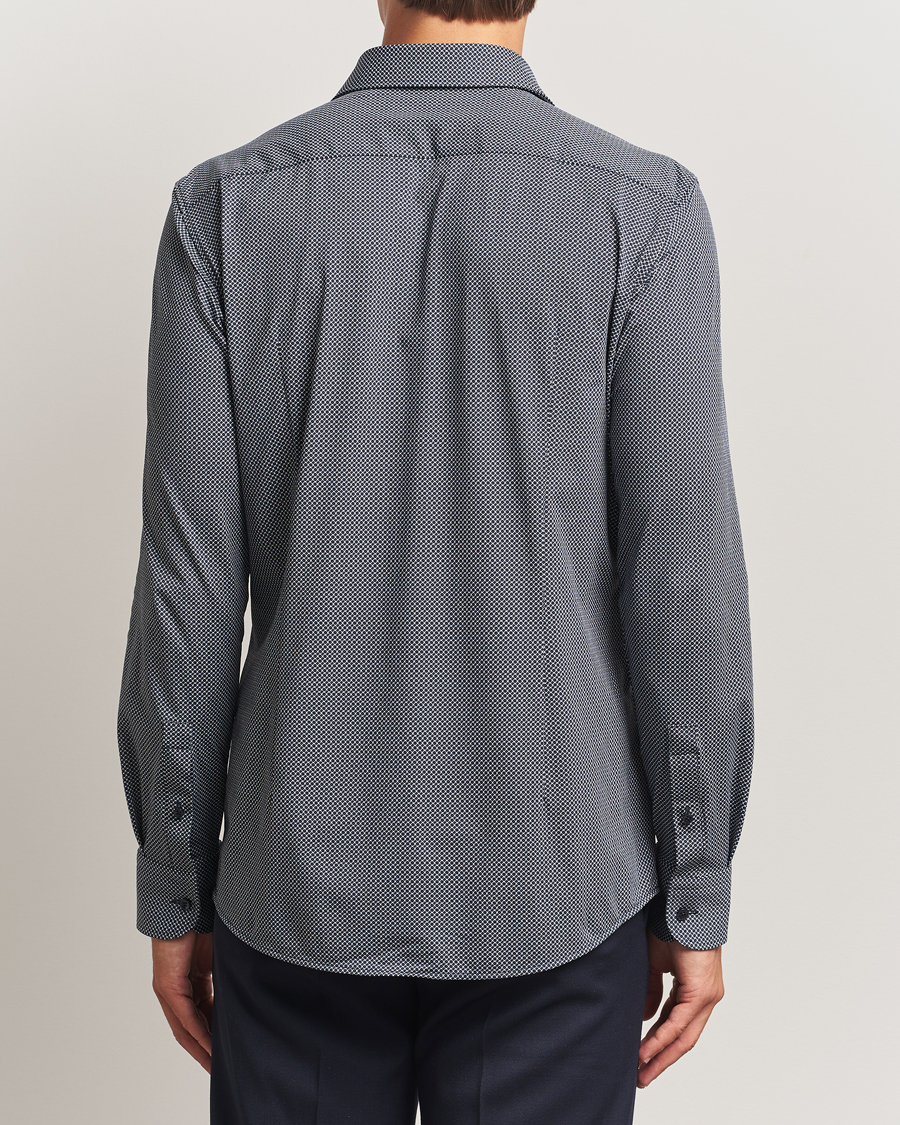 Heren | Overhemden | BOSS BLACK | Hank 4-Way Printed Stretch Shirt Dark Blue