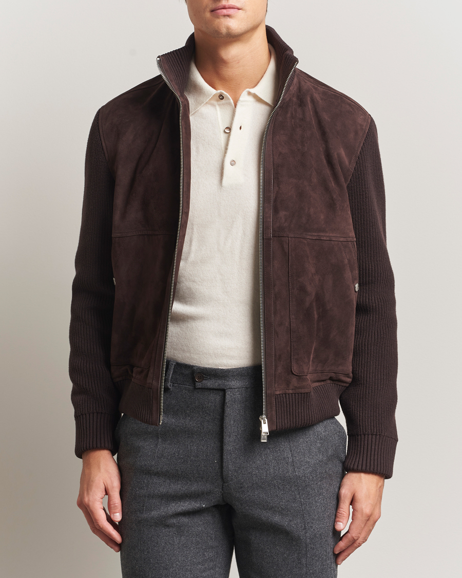 Heren | Jassen | BOSS BLACK | Maparo Leather Hybrid Jacket Dark Brown