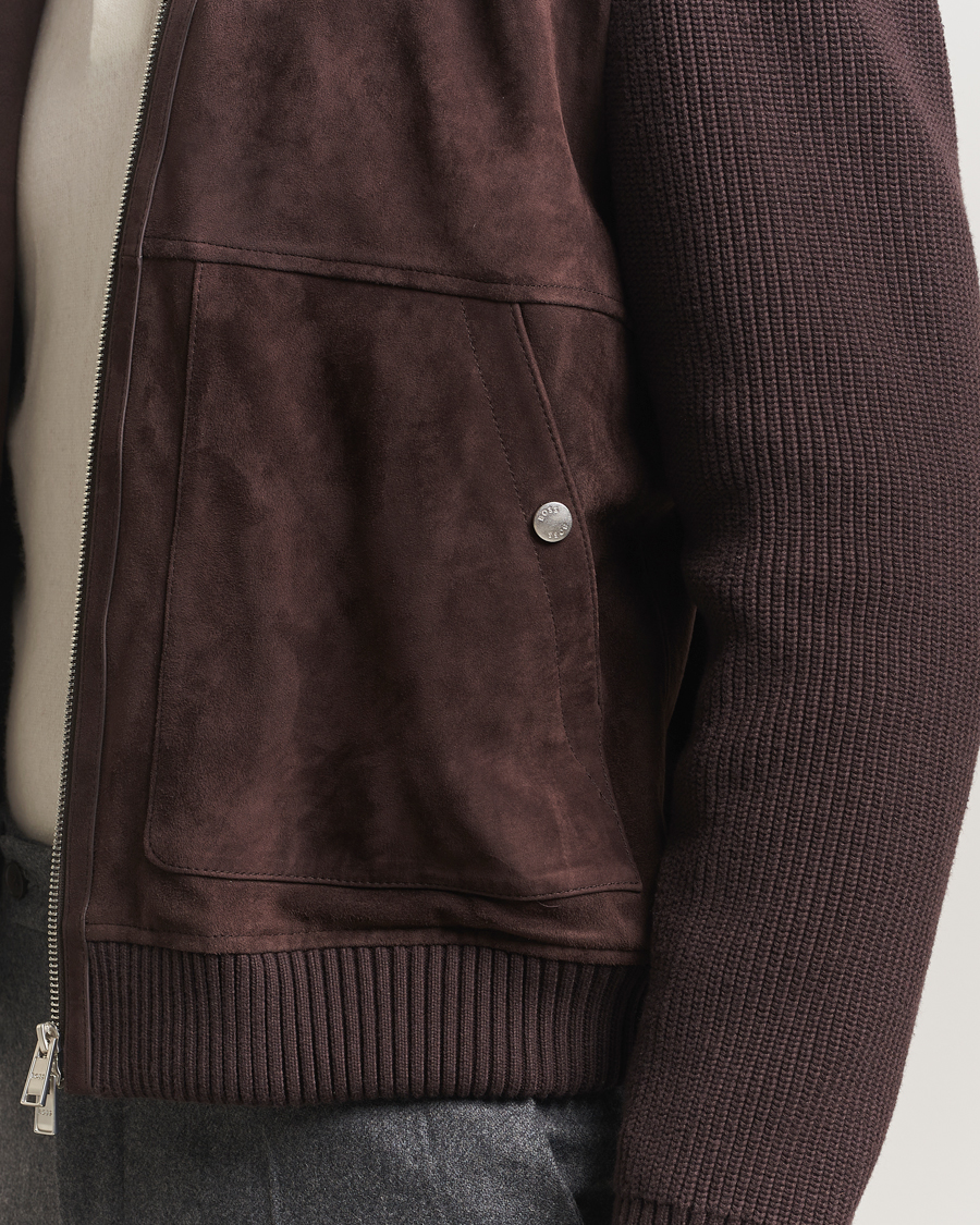 Heren | Jassen | BOSS BLACK | Maparo Leather Hybrid Jacket Dark Brown