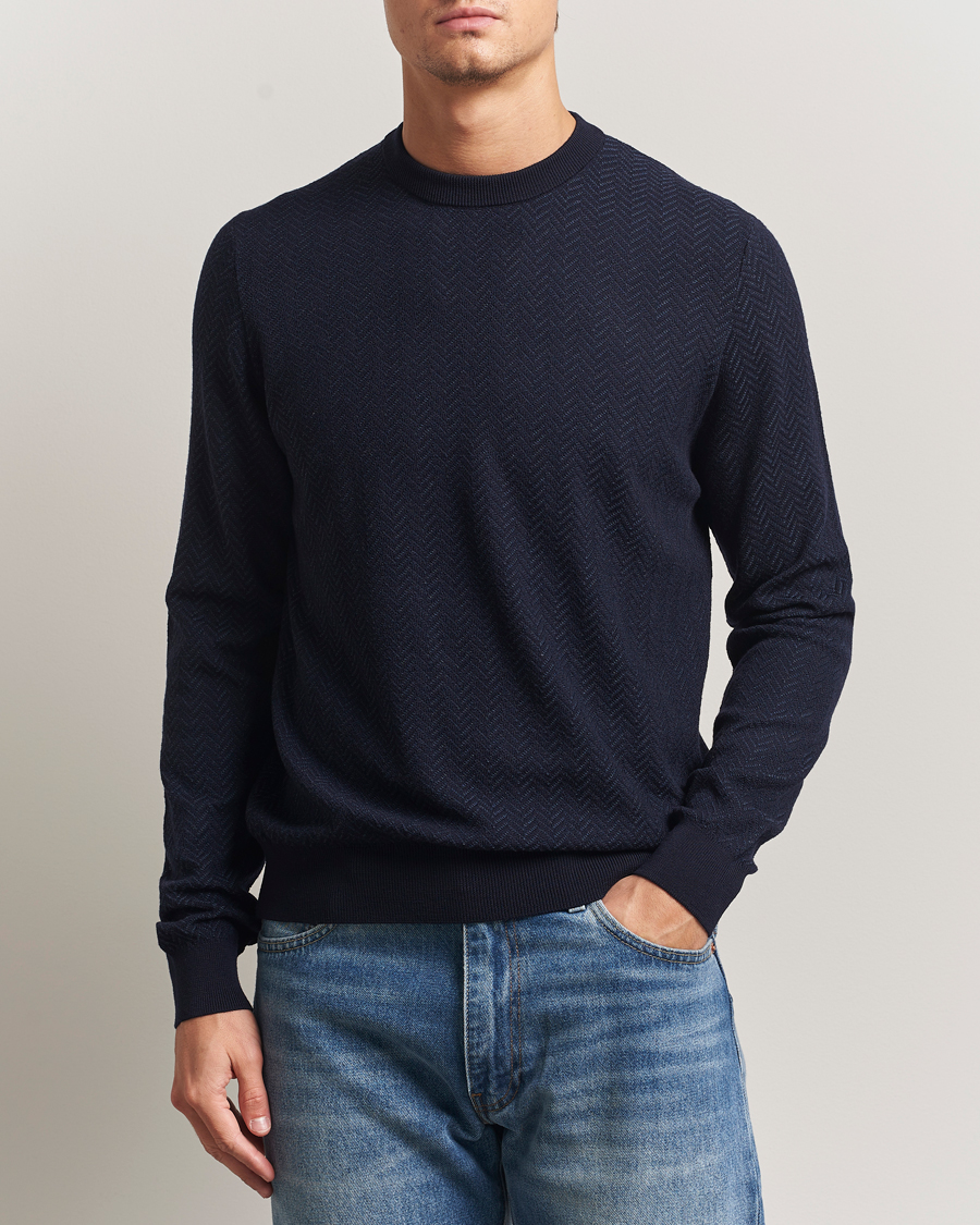 Heren | Truien | BOSS BLACK | Habito Wool Knitted Sweater Dark Blue
