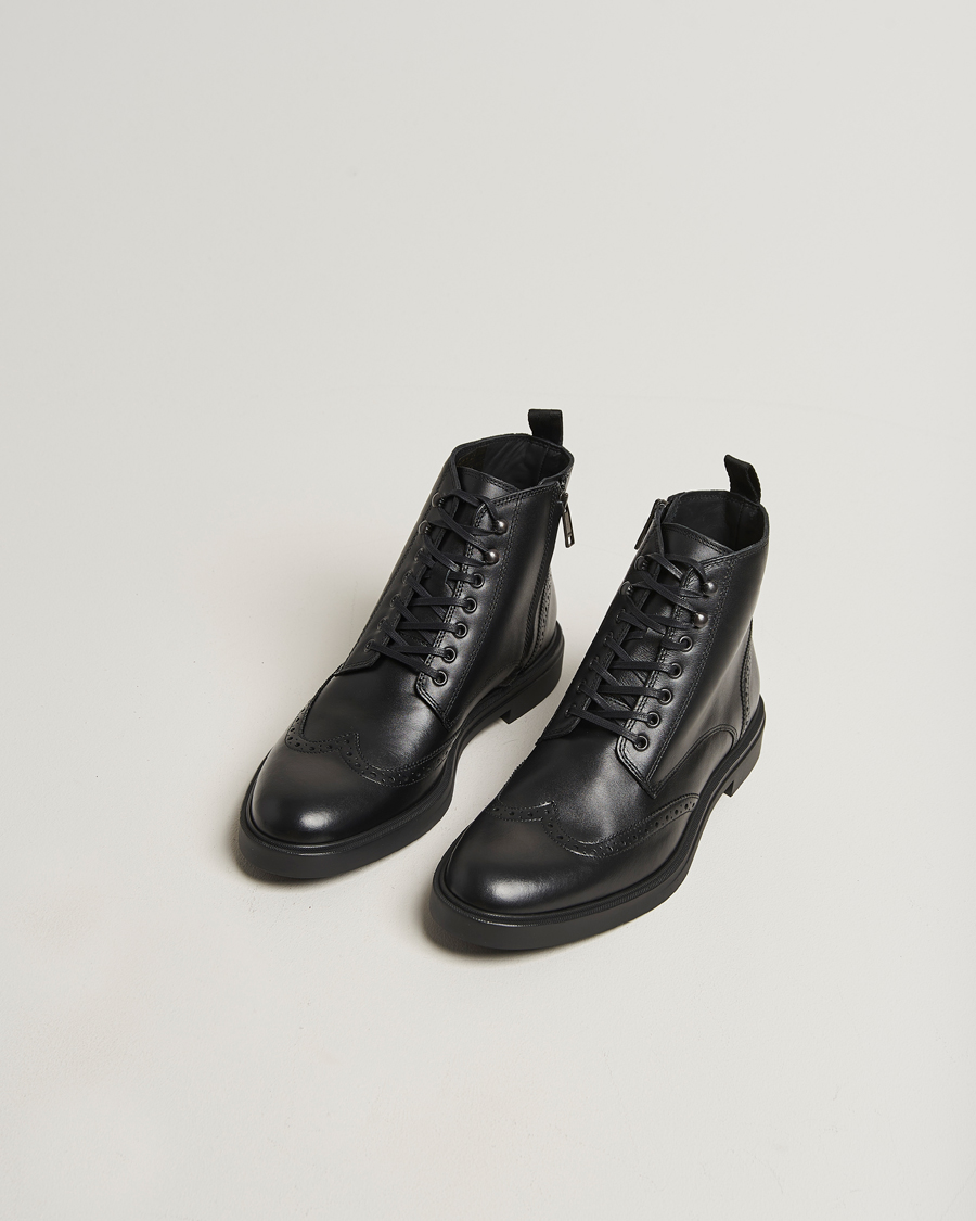 Heren | Laarzen | BOSS BLACK | Calev Leather Brogue Boot Black
