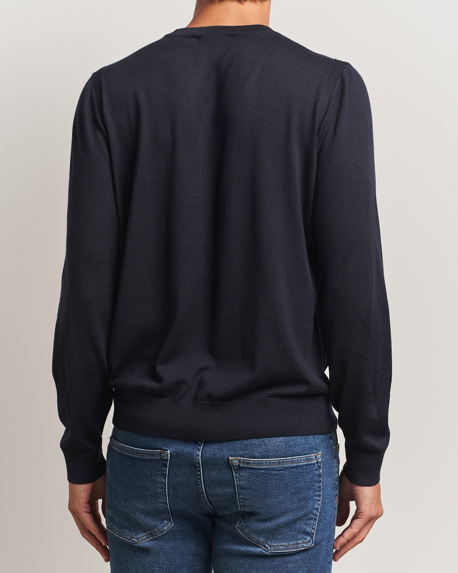 Heren | Truien | BOSS CAMEL | Overo Wool/Cashmere Knitted Sweater Dark Blue
