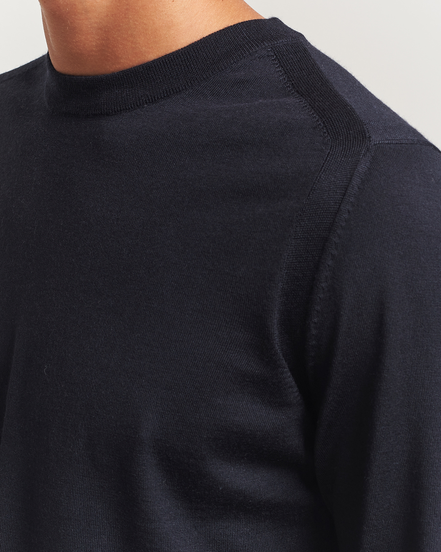 Heren | Truien | BOSS CAMEL | Overo Wool/Cashmere Knitted Sweater Dark Blue