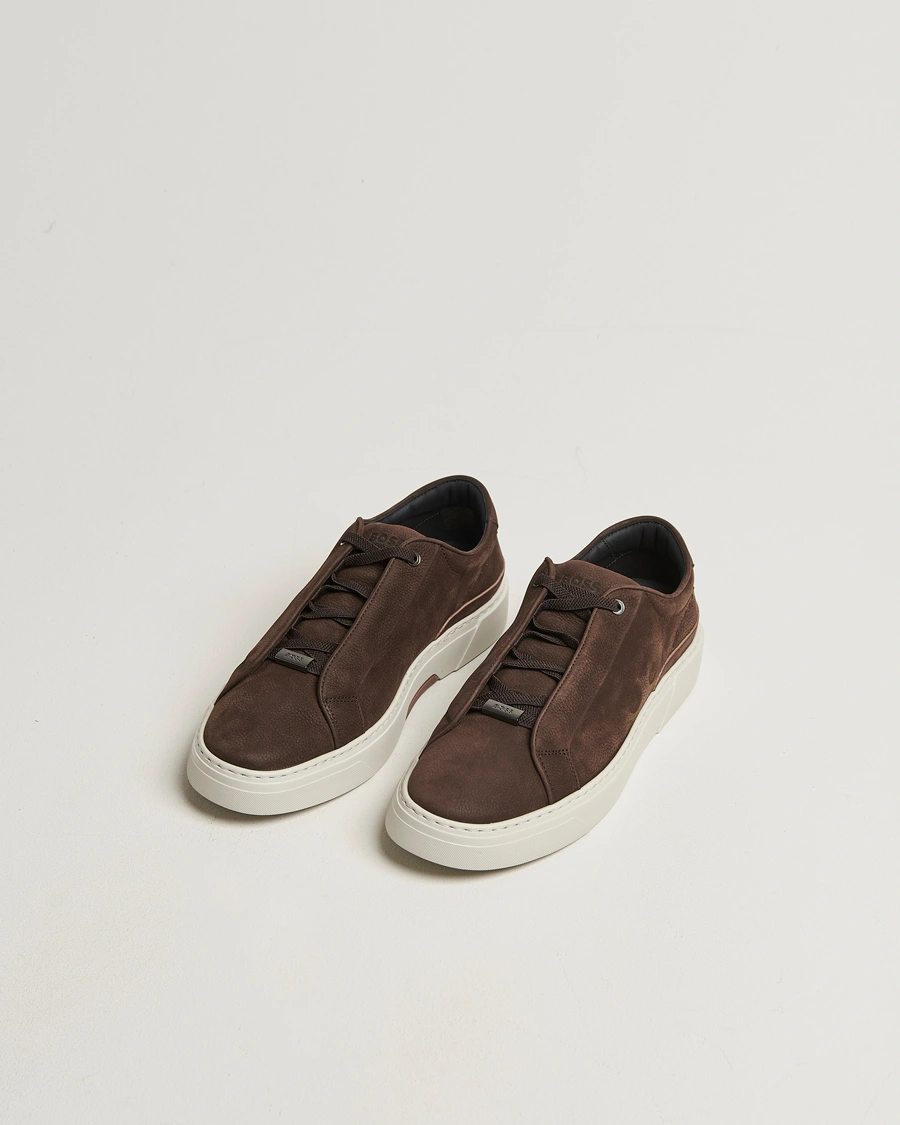 Heren | Sneakers | BOSS CAMEL | Gary Nubuck Sneaker Dark Brown