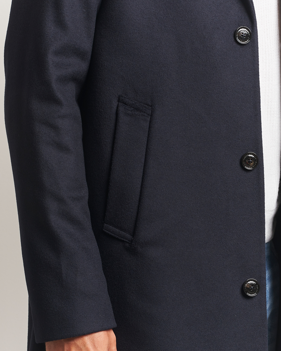 Heren | Jassen | J.Lindeberg | August Wool/Cashmere Melton Coat Navy