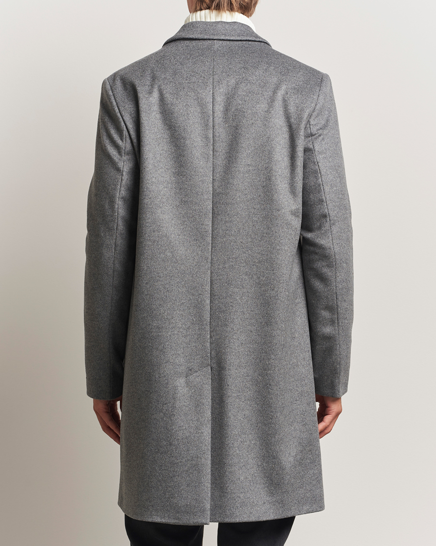 Heren | Jassen | J.Lindeberg | August Wool/Cashmere Melton Coat Dark Grey Melange