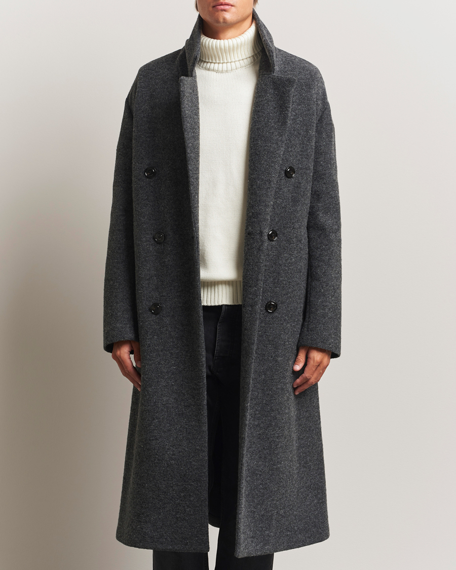 Heren | Jassen | J.Lindeberg | Willy Bonded Wool Coat Dark Grey Melange