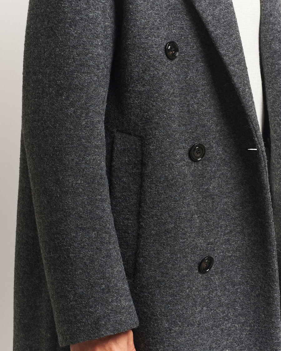 Heren | Jassen | J.Lindeberg | Willy Bonded Wool Coat Dark Grey Melange