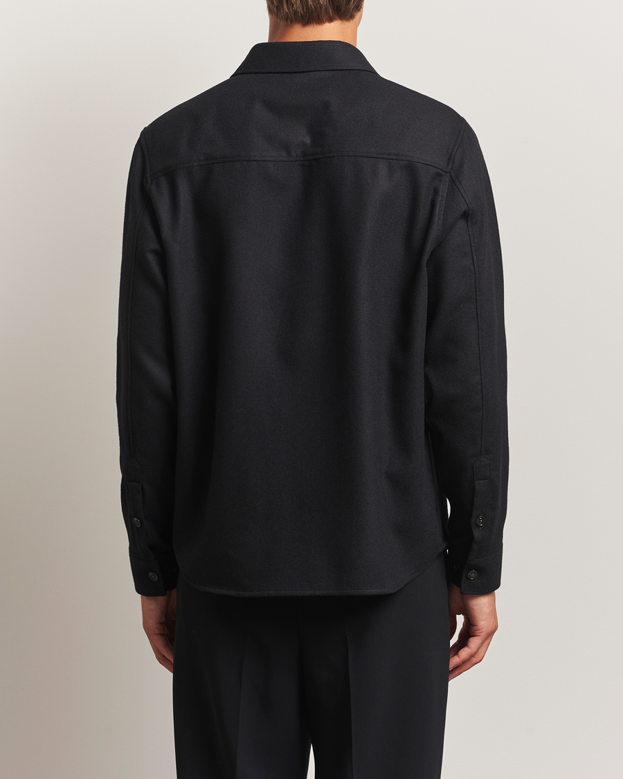 Heren | Overhemden | J.Lindeberg | Flat Wool Overshirt Black