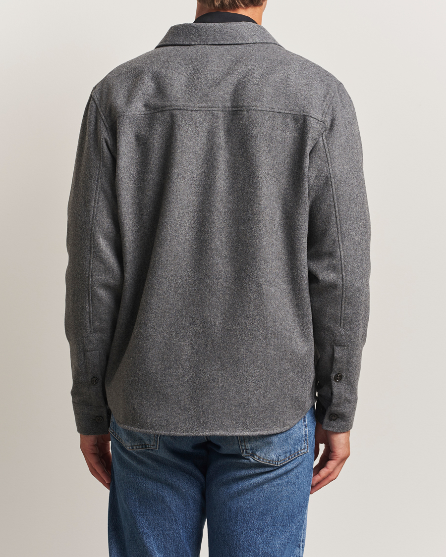 Heren | Overhemden | J.Lindeberg | Flat Wool Overshirt Dark Grey Melange