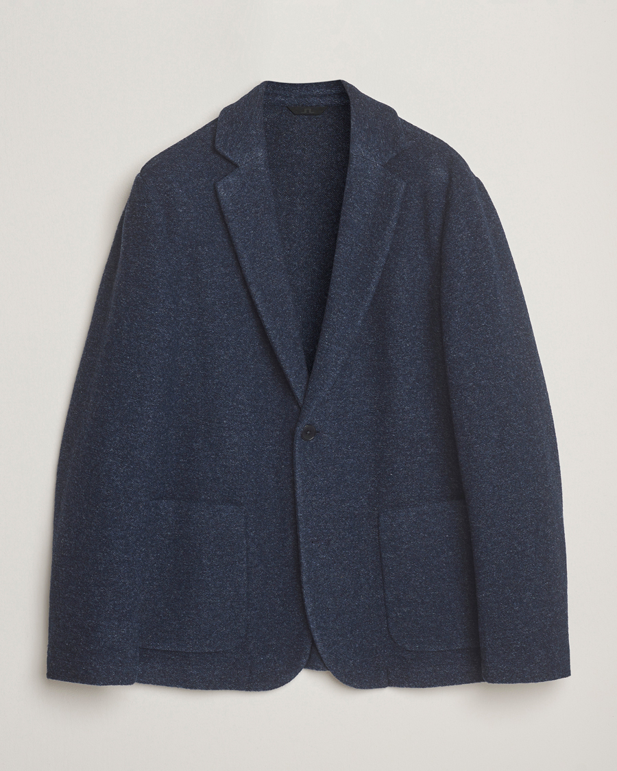 Heren | Blazers | J.Lindeberg | Calvon Wool Knitted Blazer Vintage Indigo