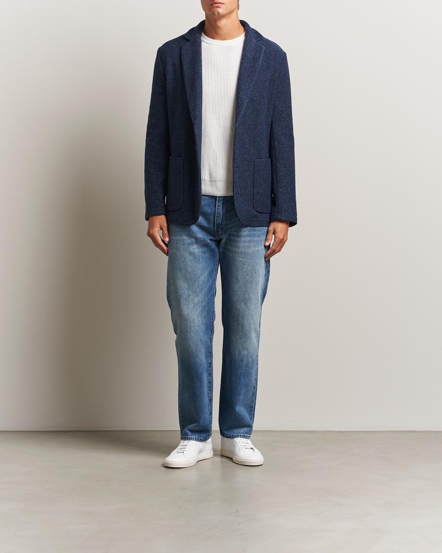 Heren | Blazers | J.Lindeberg | Calvon Wool Knitted Blazer Vintage Indigo