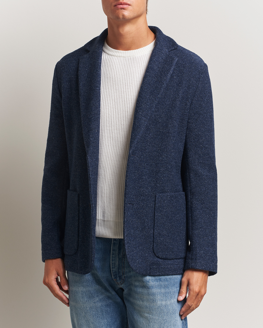 Heren | Blazers | J.Lindeberg | Calvon Wool Knitted Blazer Vintage Indigo