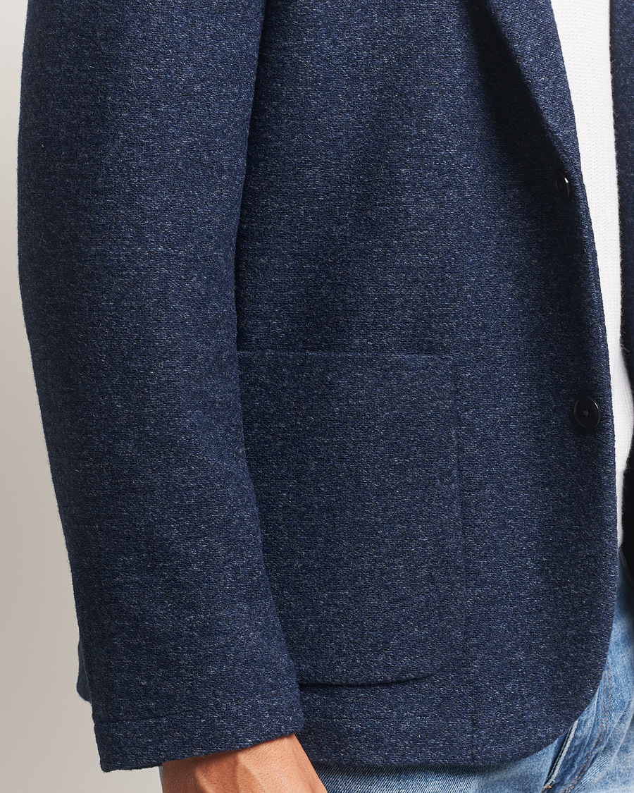 Heren | Blazers | J.Lindeberg | Calvon Wool Knitted Blazer Vintage Indigo