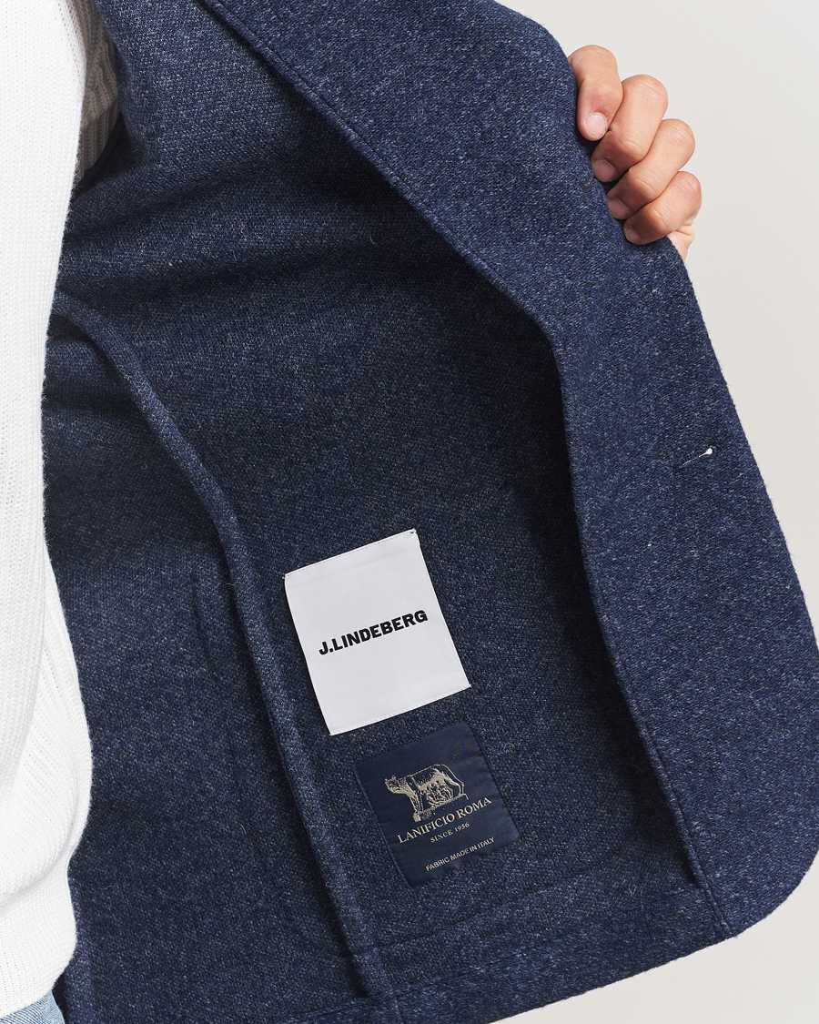 Heren | Blazers | J.Lindeberg | Calvon Wool Knitted Blazer Vintage Indigo