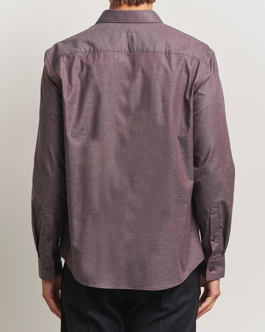 Heren | Overhemden | J.Lindeberg | Slim Fit Light Flannel Shirt Huckleberry