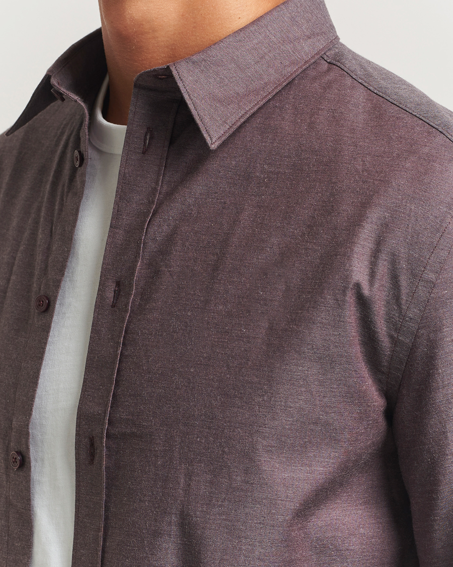 Heren | Overhemden | J.Lindeberg | Slim Fit Light Flannel Shirt Huckleberry
