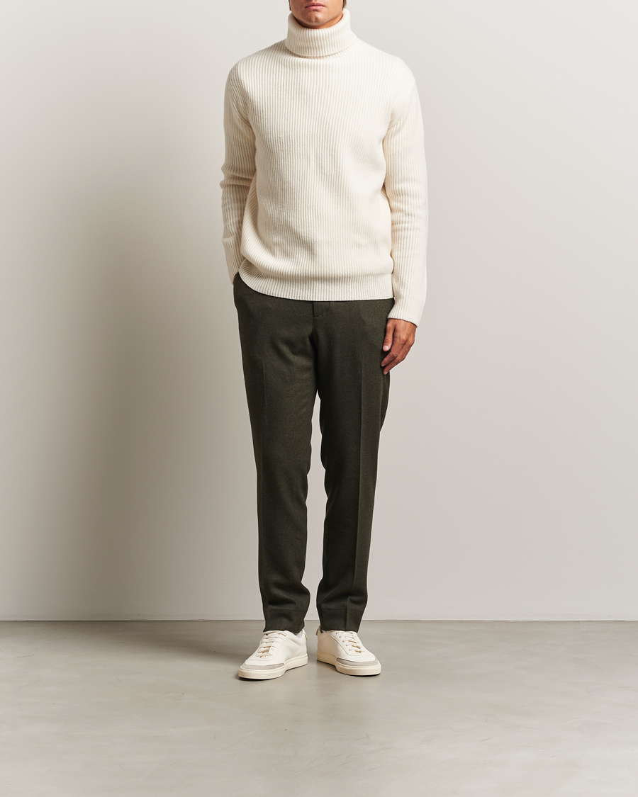 Heren | Broeken | J.Lindeberg | Soren Cash Stretch Flannel Trousers Forest Green