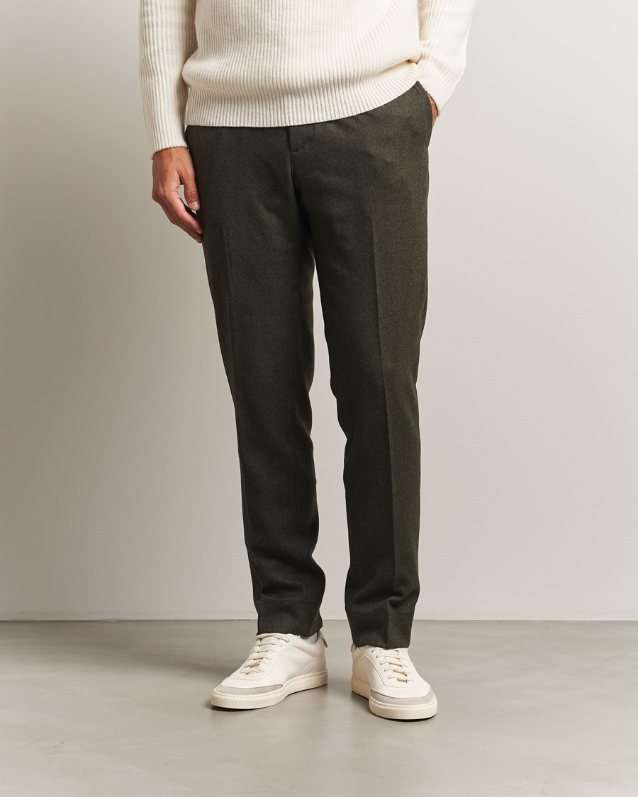 Heren | Broeken | J.Lindeberg | Soren Cash Stretch Flannel Trousers Forest Green