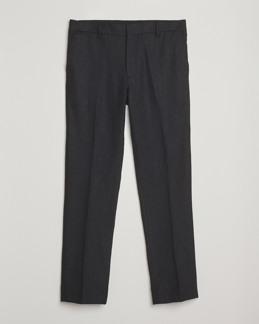 Heren | Broeken | J.Lindeberg | Soren Cash Stretch Flannel Trousers Dark Grey Melange