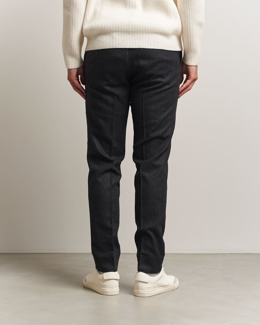 Heren | Broeken | J.Lindeberg | Soren Cash Stretch Flannel Trousers Dark Grey Melange