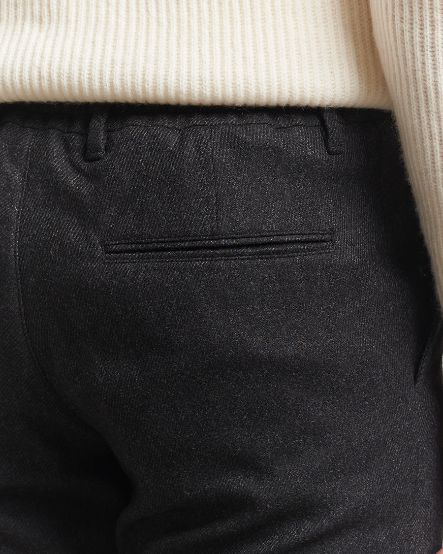 Heren | Broeken | J.Lindeberg | Soren Cash Stretch Flannel Trousers Dark Grey Melange
