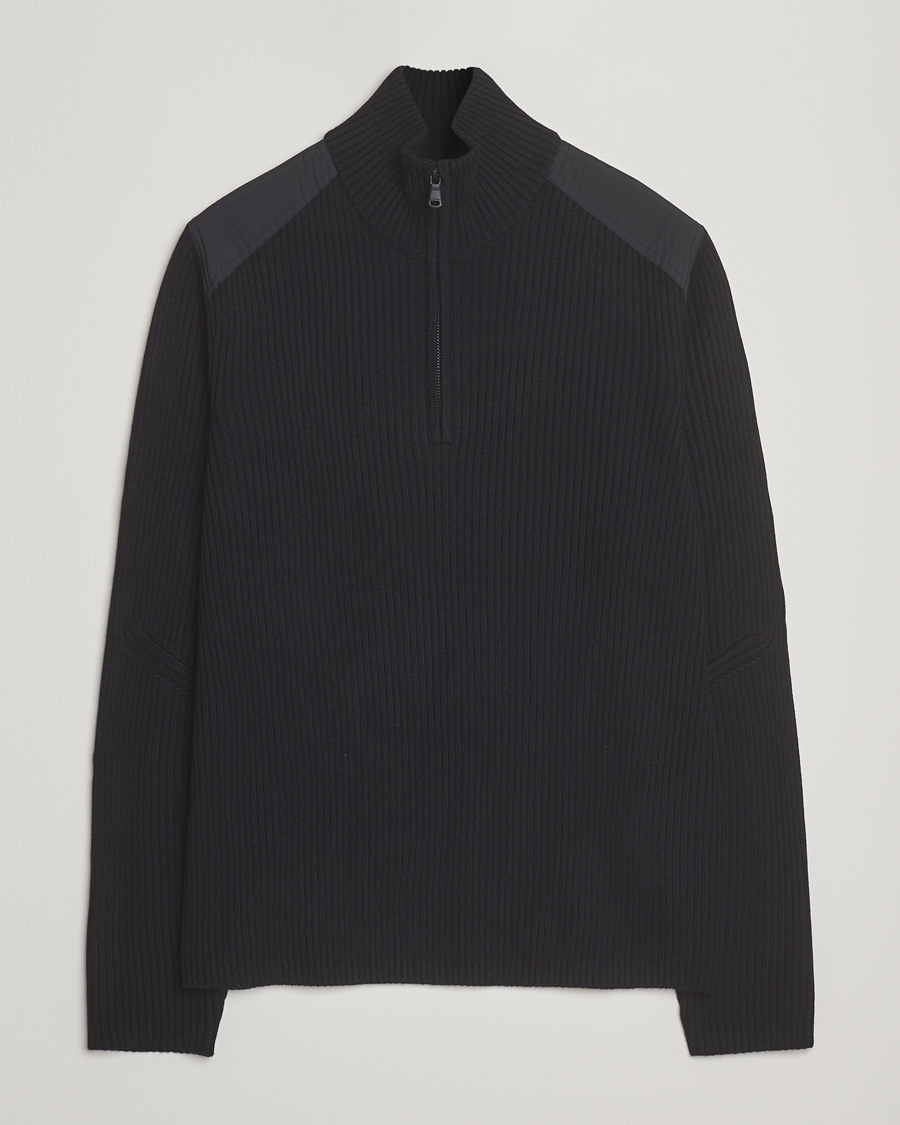 Heren | Truien | J.Lindeberg | Martin Knitted Hybrid Half Zip Black