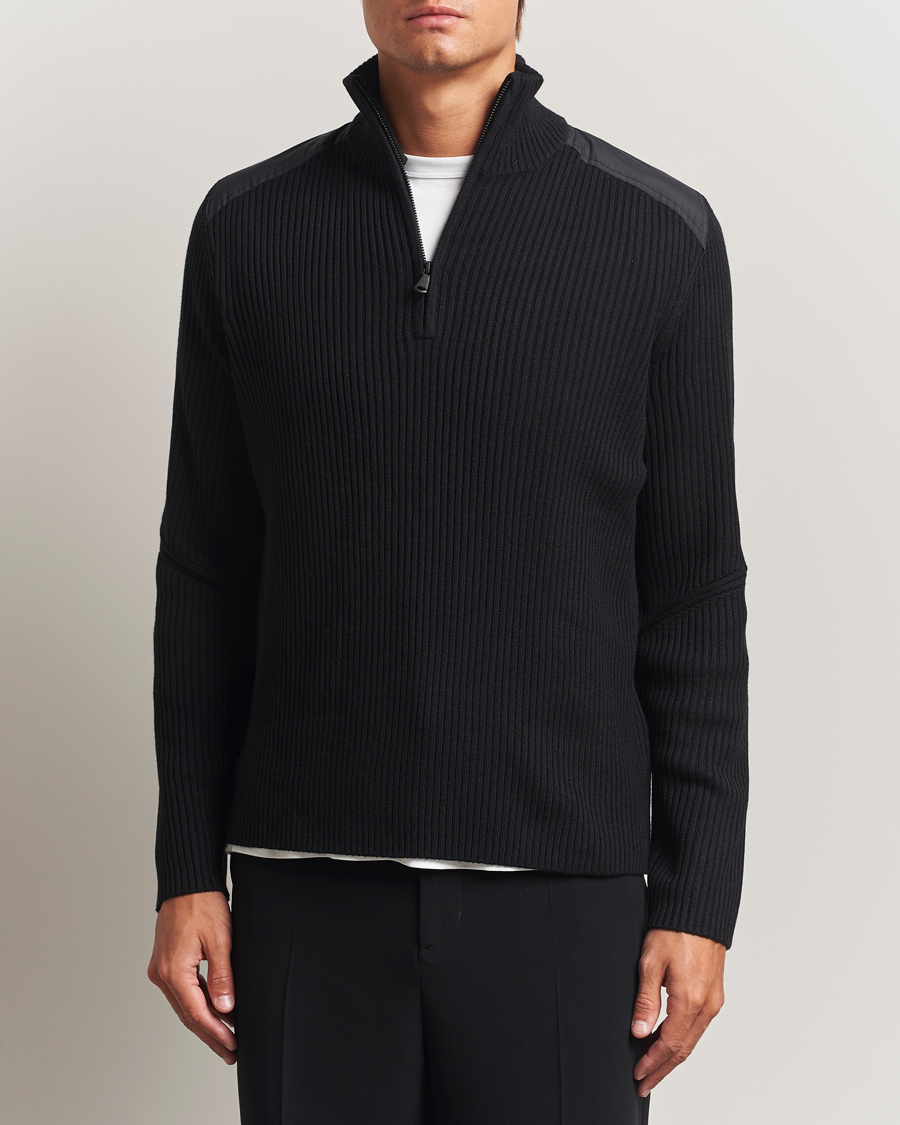 Heren | Truien | J.Lindeberg | Martin Knitted Hybrid Half Zip Black