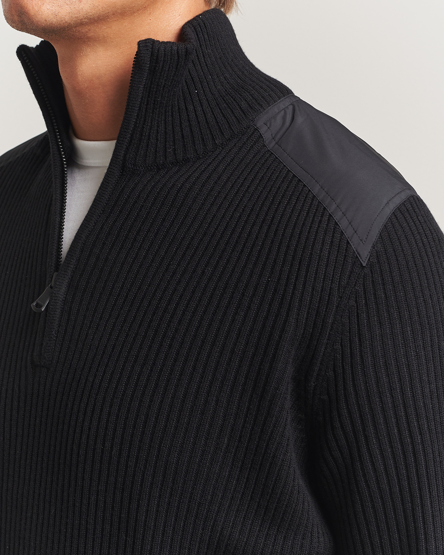 Heren | Truien | J.Lindeberg | Martin Knitted Hybrid Half Zip Black