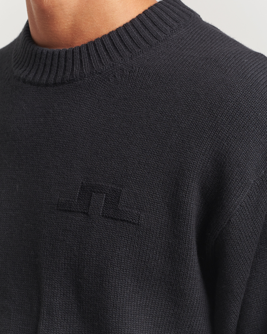Heren | Truien | J.Lindeberg | Eddy Wool/Cotton Knitted Sweater Black