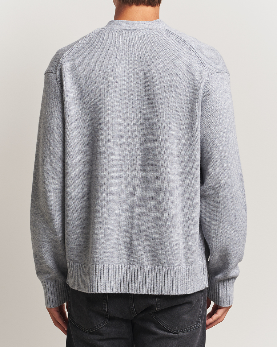 Heren | Truien | J.Lindeberg | Eddy Wool/Cotton Knitted Cardigan Light Grey Melange