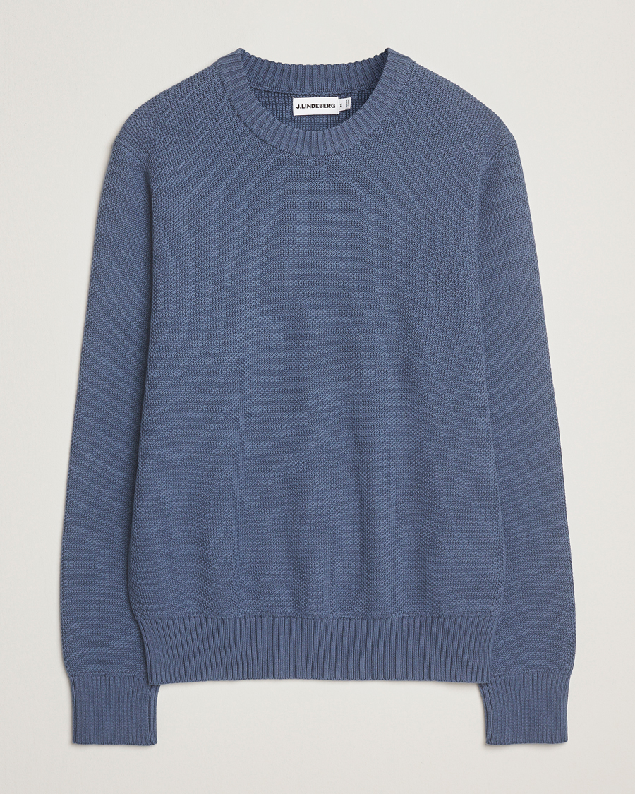 Heren | Truien | J.Lindeberg | Oliver Structured Sweater Vintage Indigo
