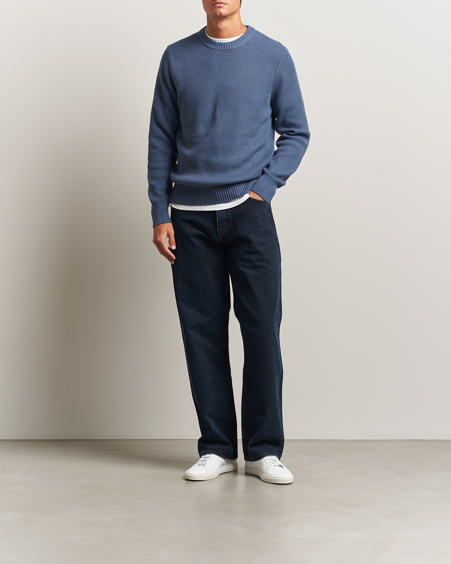 Heren | Truien | J.Lindeberg | Oliver Structured Sweater Vintage Indigo