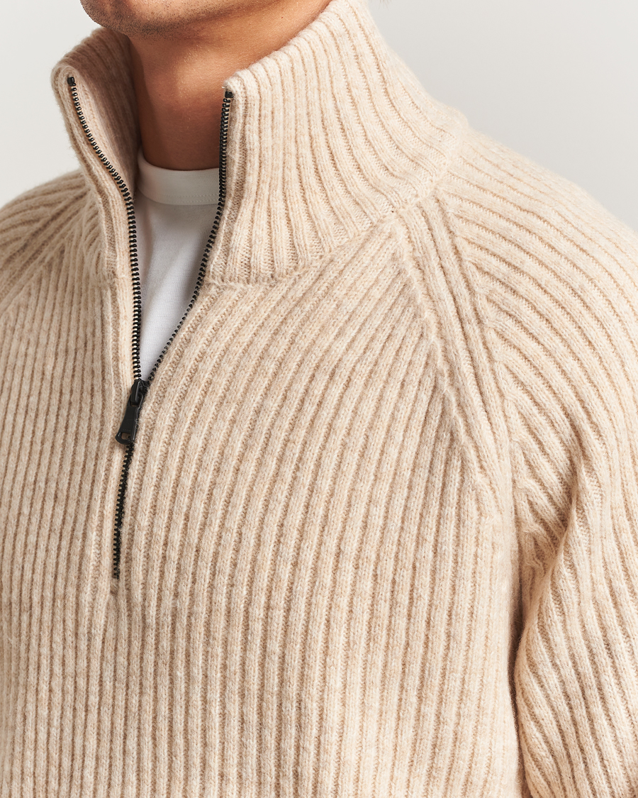 Heren | Truien | J.Lindeberg | Victor Wool Half Zip Moonbeam Melange