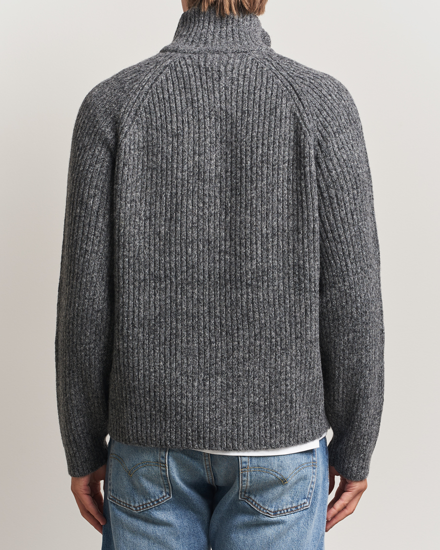 Heren | Truien | J.Lindeberg | Victor Wool Half Zip Dark Grey Melange