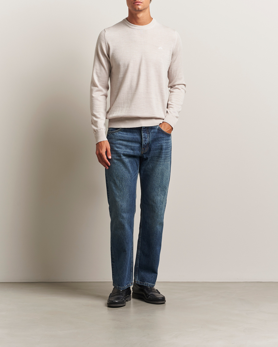 Heren | Truien | J.Lindeberg | Keane Merino Crew Neck Moonbeam Melange