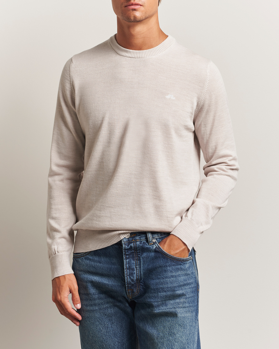 Heren | Truien | J.Lindeberg | Keane Merino Crew Neck Moonbeam Melange