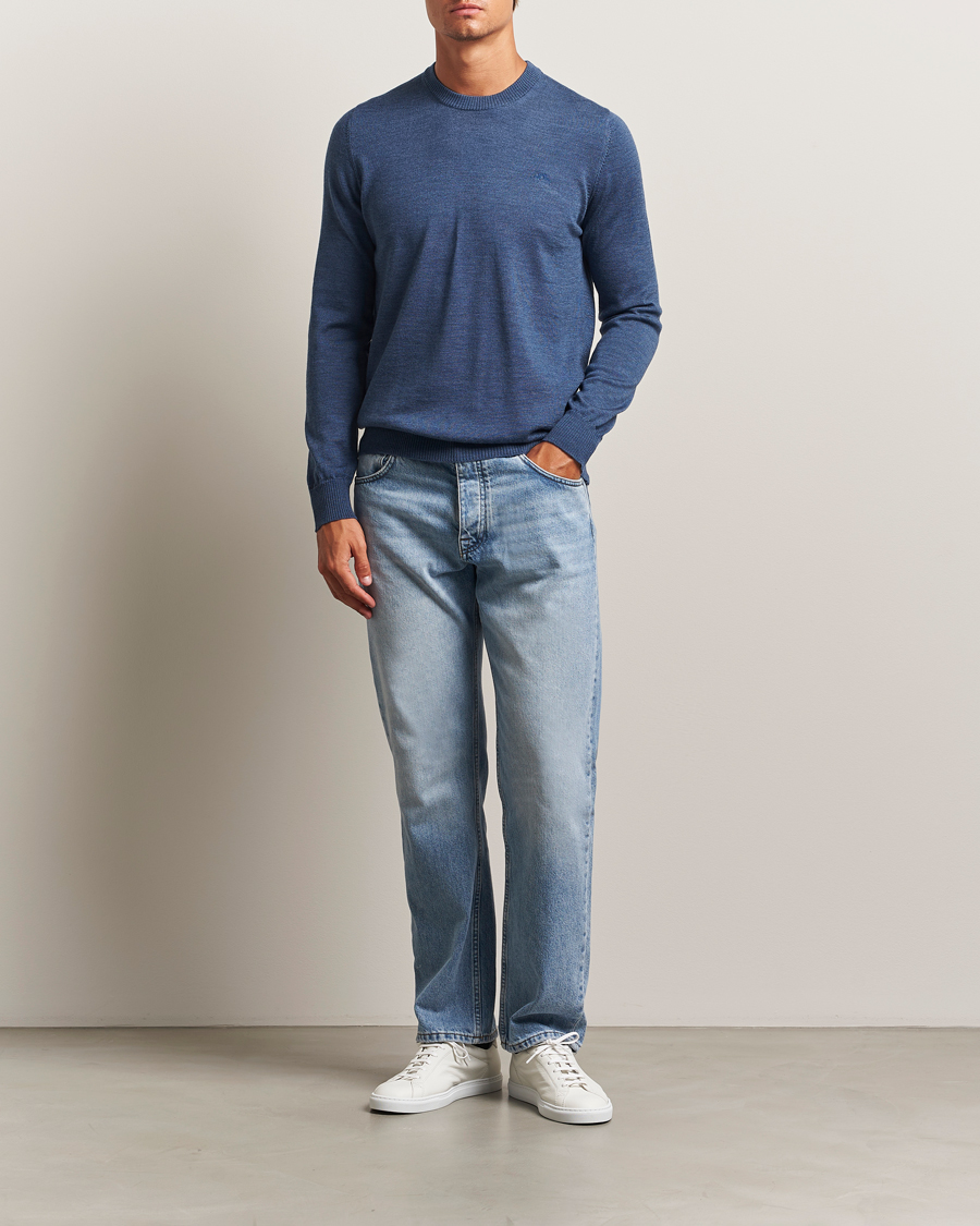Heren | Truien | J.Lindeberg | Keane Merino Crew Neck Vintage Indigo
