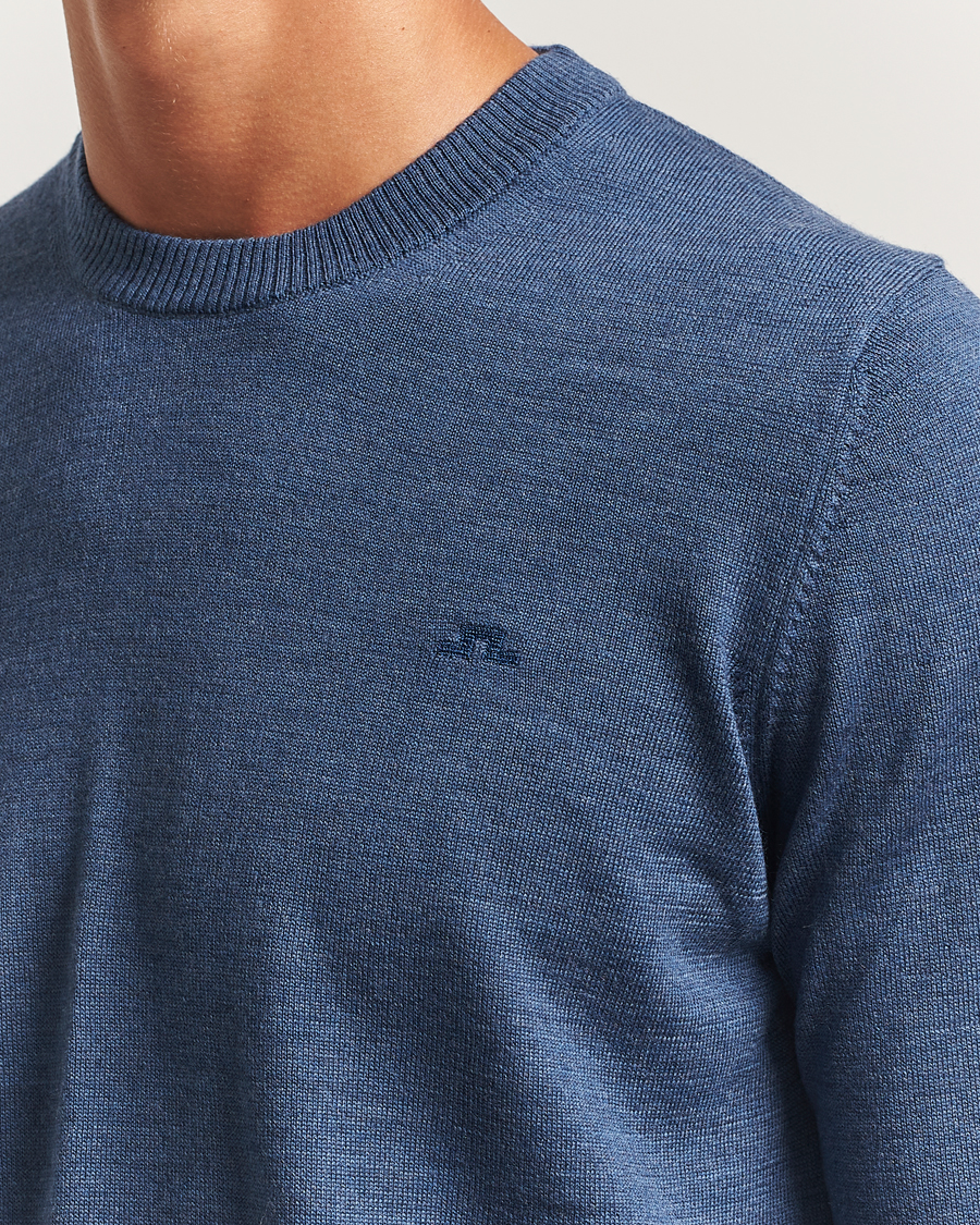 Heren | Truien | J.Lindeberg | Keane Merino Crew Neck Vintage Indigo