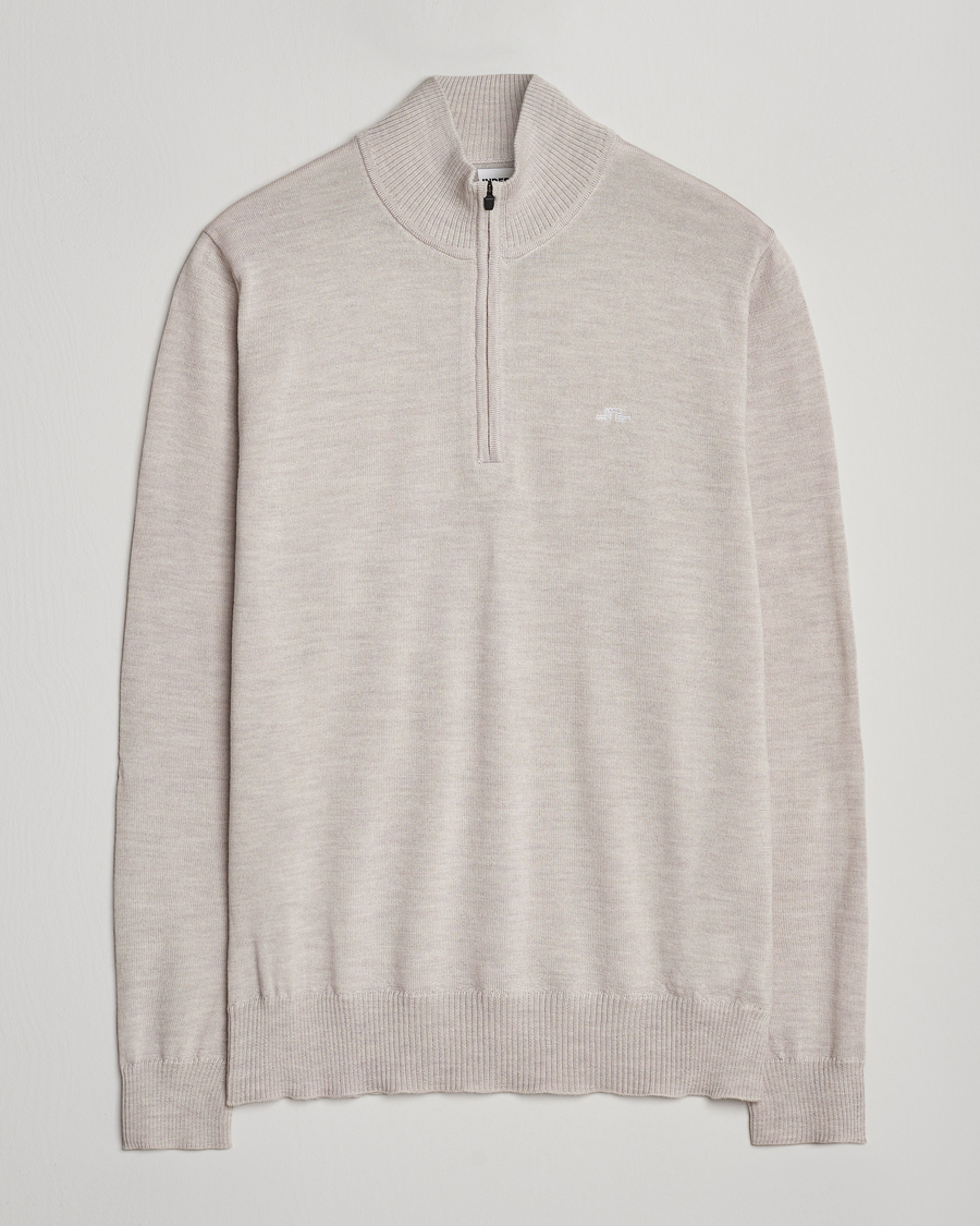 Heren | Truien | J.Lindeberg | Kiyan Merino Half Zip Moonbeam Melange