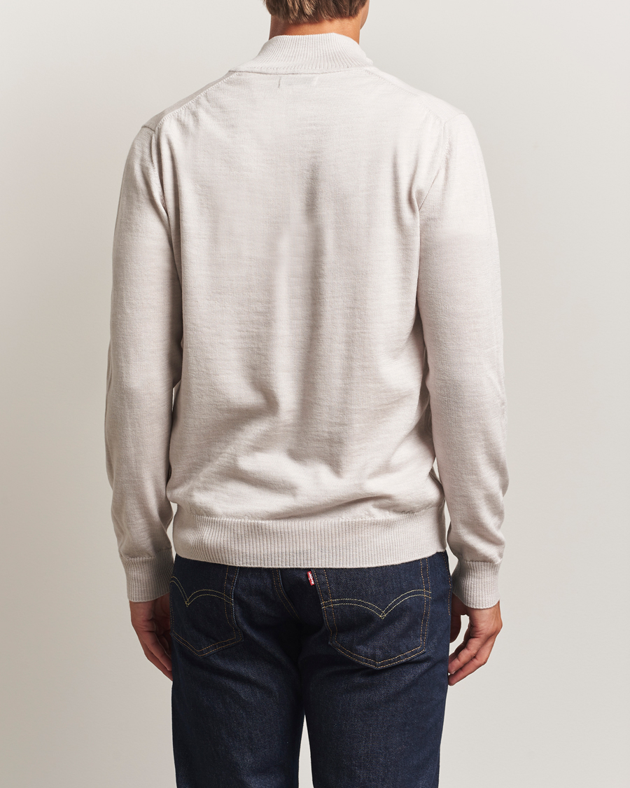 Heren | Truien | J.Lindeberg | Kiyan Merino Half Zip Moonbeam Melange