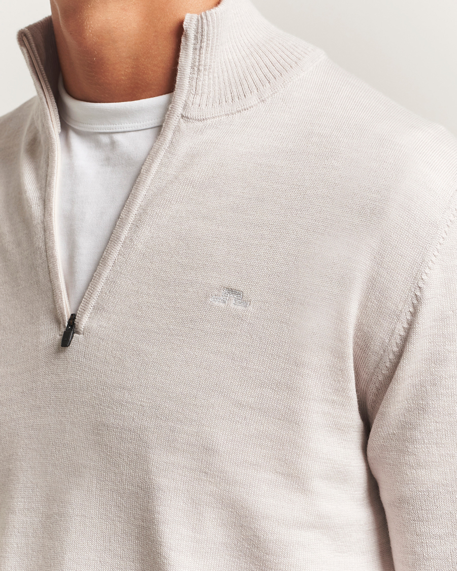 Heren | Truien | J.Lindeberg | Kiyan Merino Half Zip Moonbeam Melange