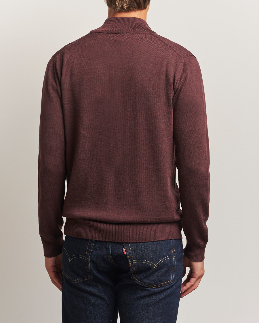 Heren | Truien | J.Lindeberg | Kiyan Merino Half Zip Huckleberry