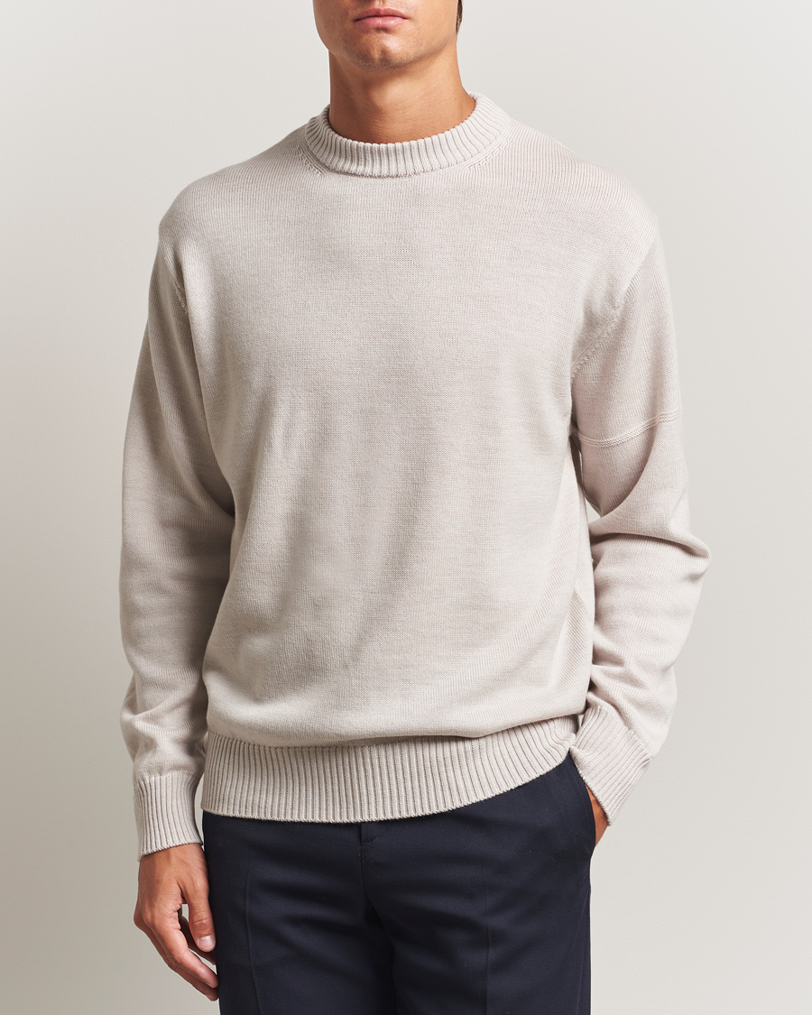 Heren | Truien | J.Lindeberg | Kino Merino Crew Neck Moonbeam Melange