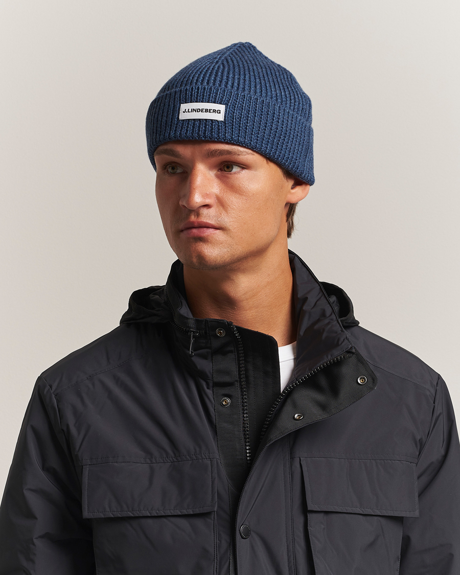 Heren | Mutsen | J.Lindeberg | Juan Merino Beanie Vintage Indigo