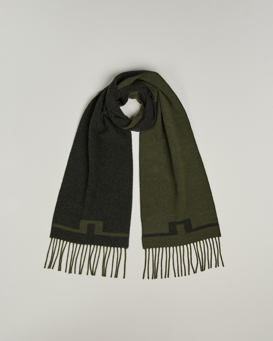 Heren | Sjaals | J.Lindeberg | Champ Wool Doublefaced Scarf Forest Green