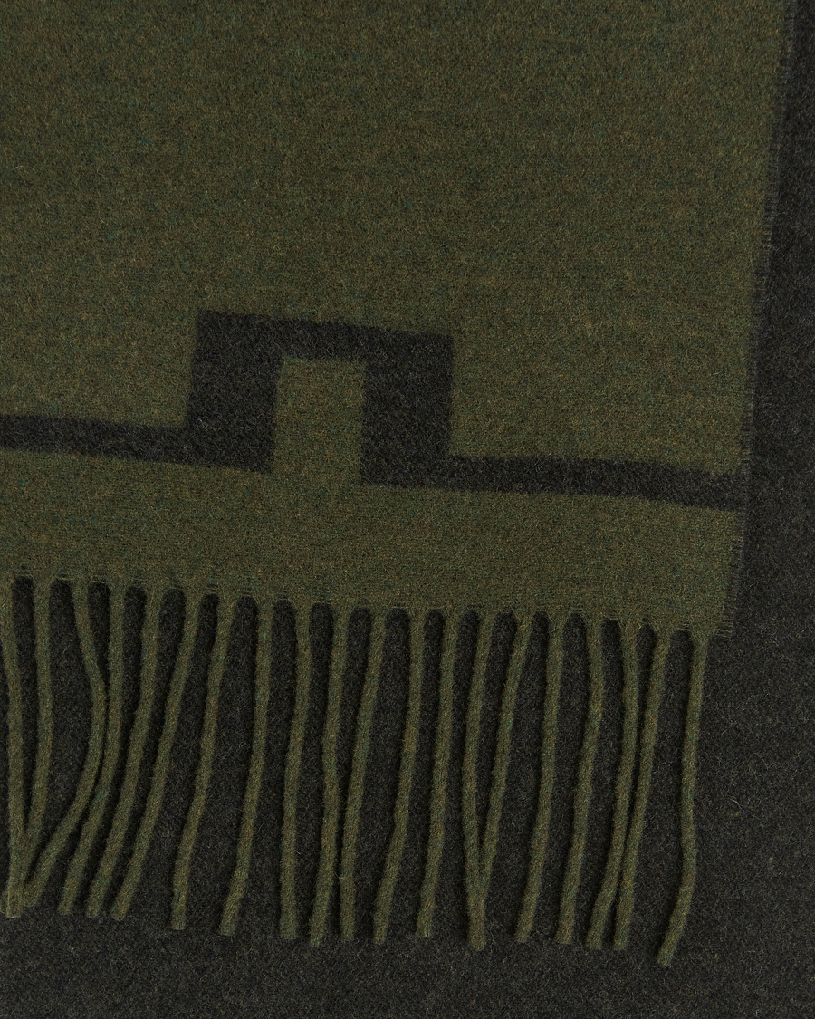 Heren | Sjaals | J.Lindeberg | Champ Wool Doublefaced Scarf Forest Green