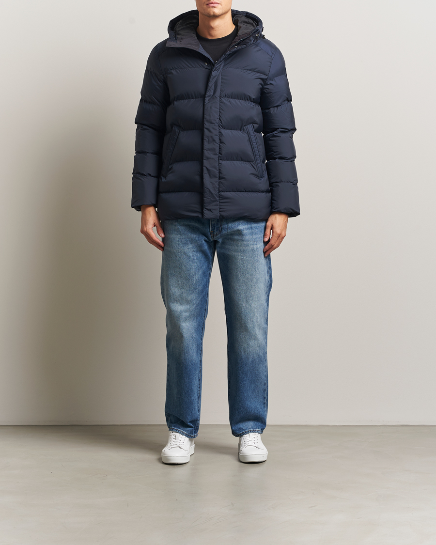 Heren | Jassen | J.Lindeberg | Padded Hooded Jacket Navy