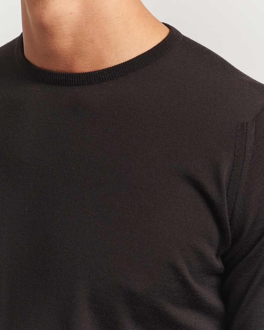Heren | Truien | John Smedley | Lundy Extra Fine Merino Crew Neck Faulkner Brown